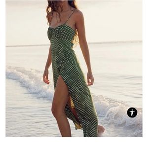 Zara Polka Dog Khaki green dress new with tags never worn